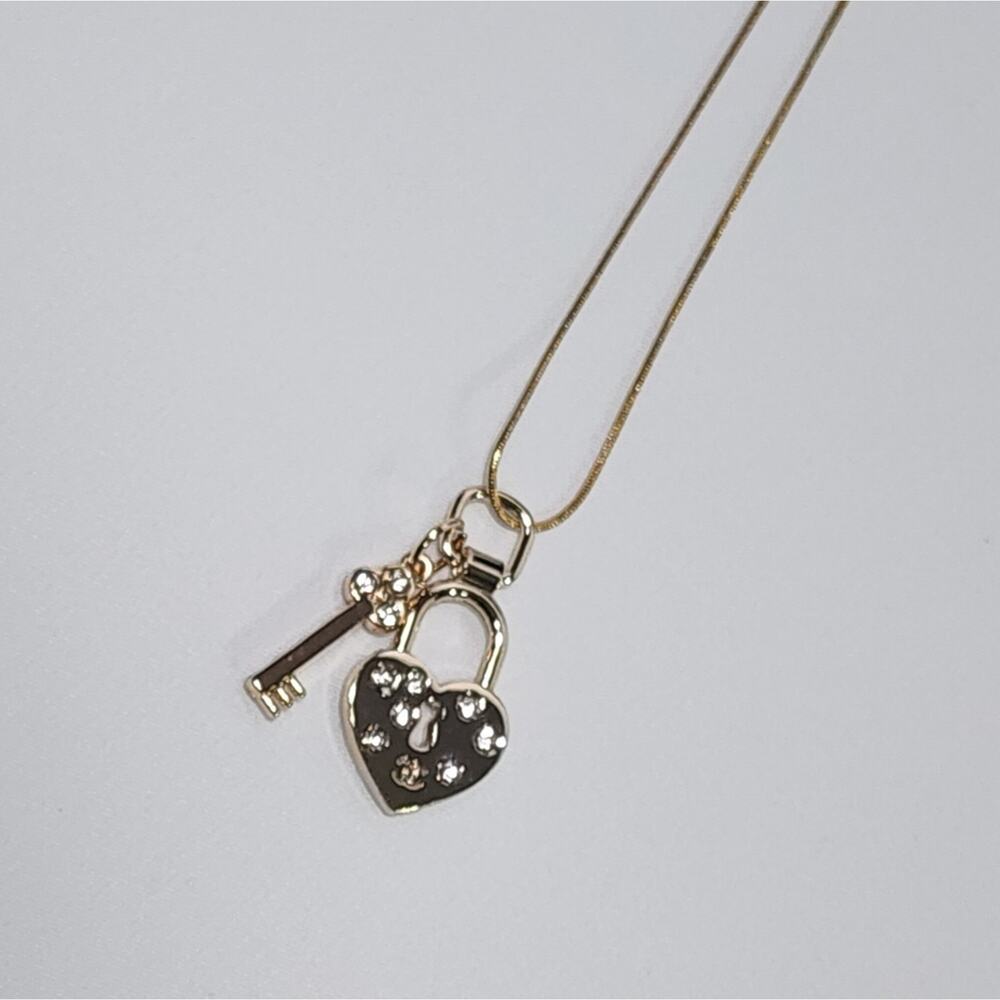 Chanel lock and key gold chain necklace